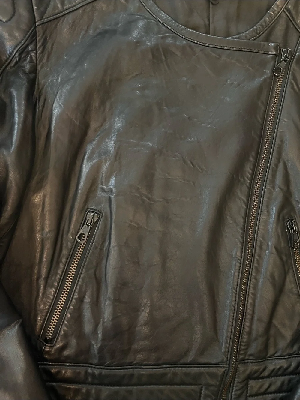 Rag & Bone Clare Lambskin Leather Moto Biker Jacket – Black – Size 2